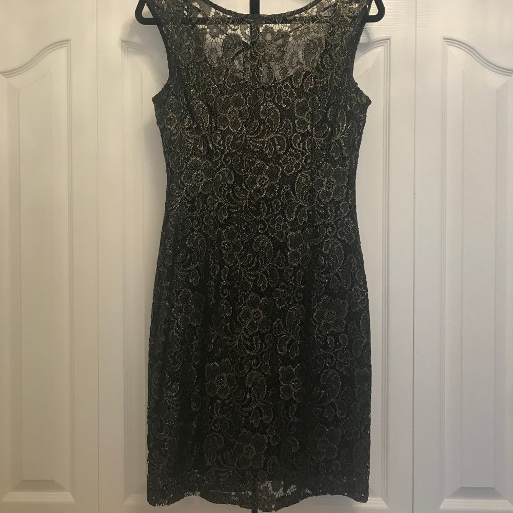 Black and Gold Lace Dress